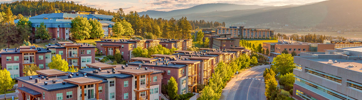 UBC Okanagan campus accommodations during sunrise